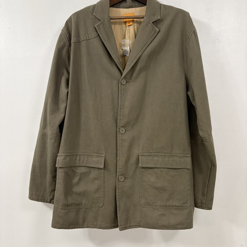 Field & Stream 1871 Mens XXL Olive Canvas Chore Jacket Blazer Cotton Workwear